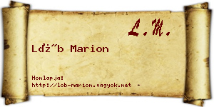 Löb Marion névjegykártya